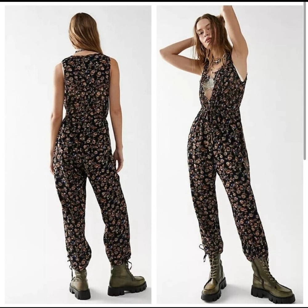 Free People Samara Floral Jumpsuit